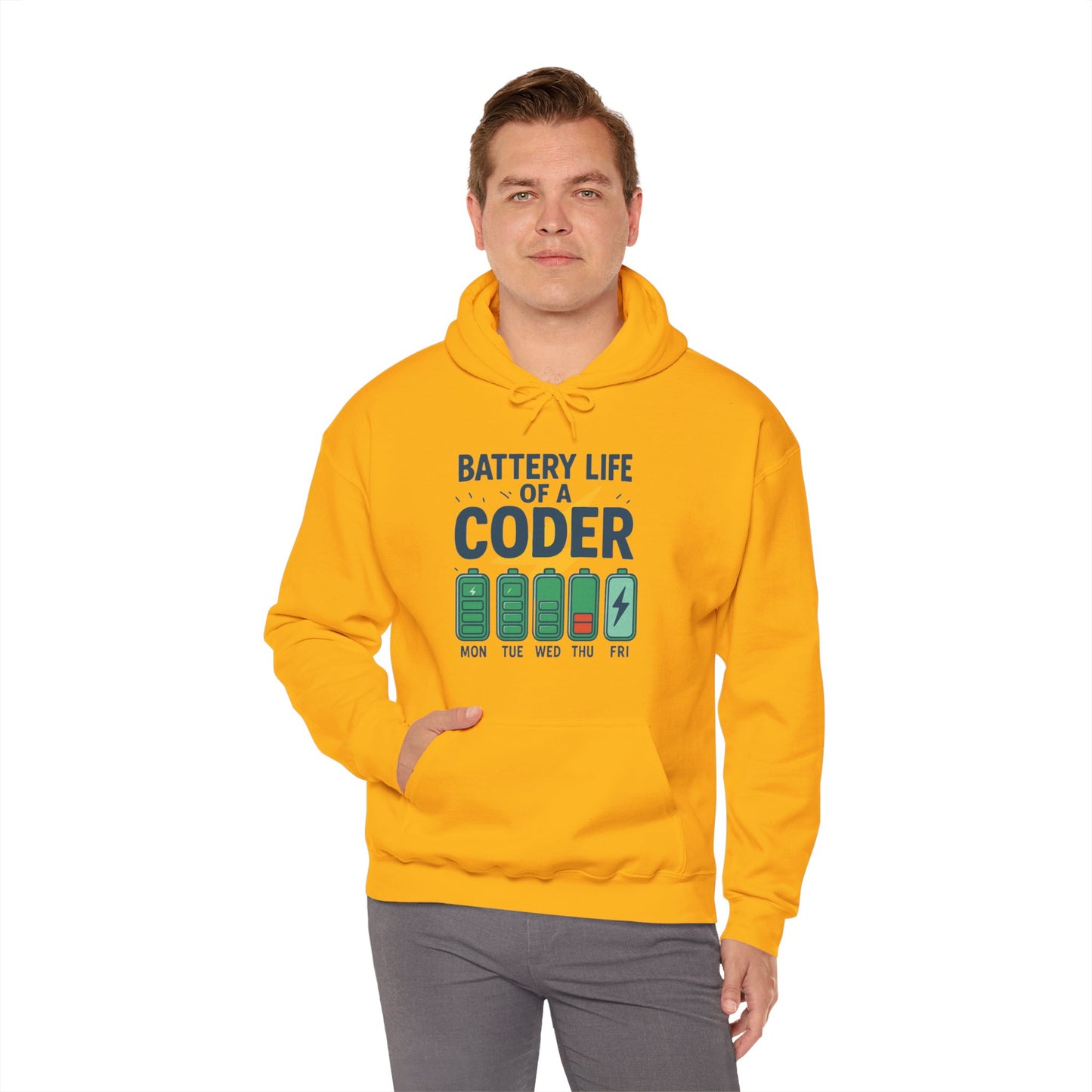 Battery Life of a Coder Hoodie, Programmer Gift, Coding Apparel, Techie Fashion