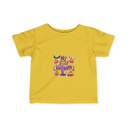 Infant Fine Jersey Tee - Spooky First Halloween - "My First Halloween" Cute Cartoon Design