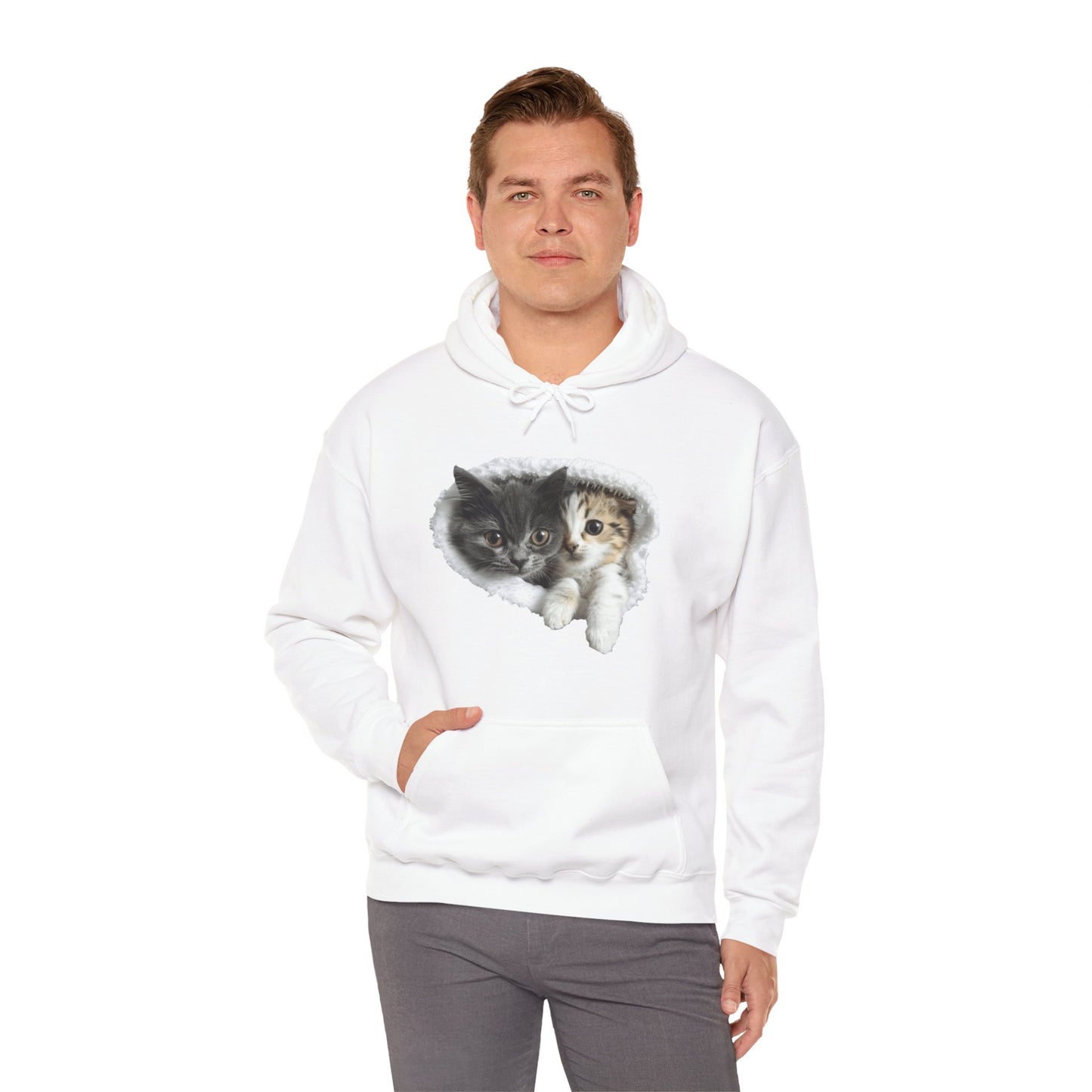 Cute Cat Design for Cat Lovers - Unisex Heavy Blend™ Hooded Sweatshirt - Cat Hoodies for Men and Women