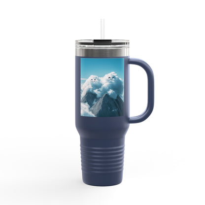 Insulated Travel Mug, 40oz - Cloud Smiles Design Insulated Mug