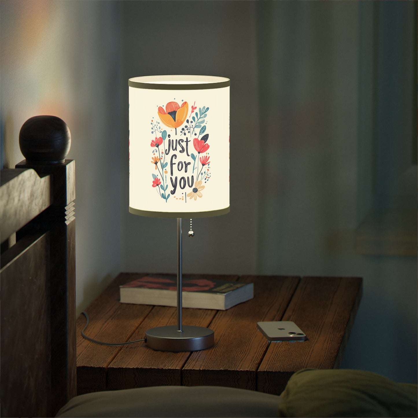 Floral Table Lamp - "Just For You" Design - Gift - Lamp on a Stand, US|CA plug - Table Lamps