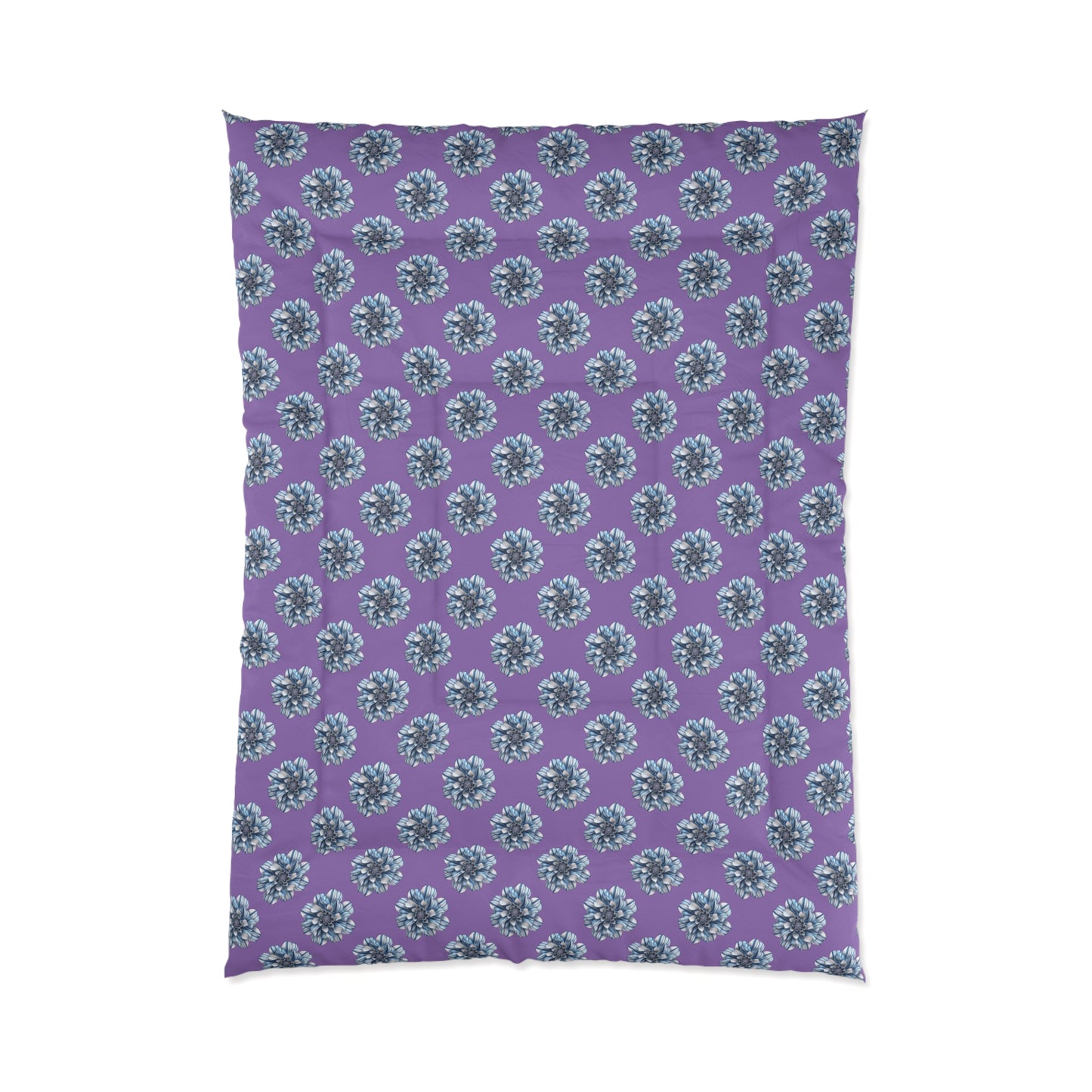 Light Purple Cozy Throw Blanket with Striped Floral Design