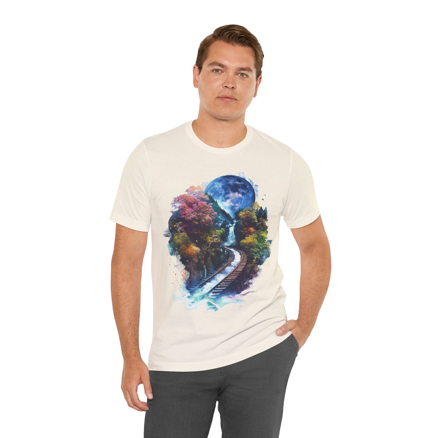 Classic and Unisex T-Shirt with 3D Watercolor design - Lightweight Fabric Tee