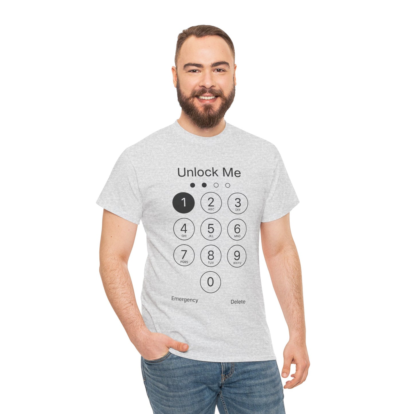 Unlock Me Graphic Tee, Funny T-Shirt for Tech Lovers, Casual Wear, Gift for Birthdays, Tech-themed Apparel, Unisex Heavy Cotton Tee