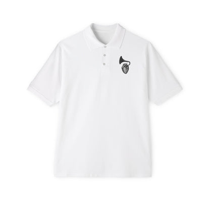 Men's Polo with Vintage Gramophone Design - Stylish Casual Wear