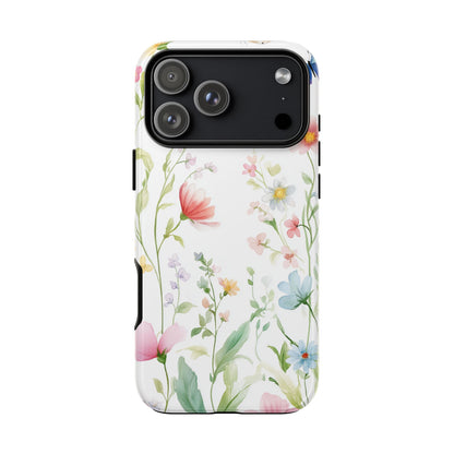 Watercolor Wildflower & Butterfly Phone Case - iPhone, Samsung, and Google case