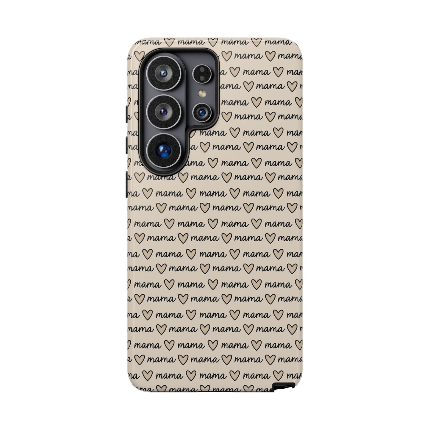 Mama Script Heart Pattern Phone Case