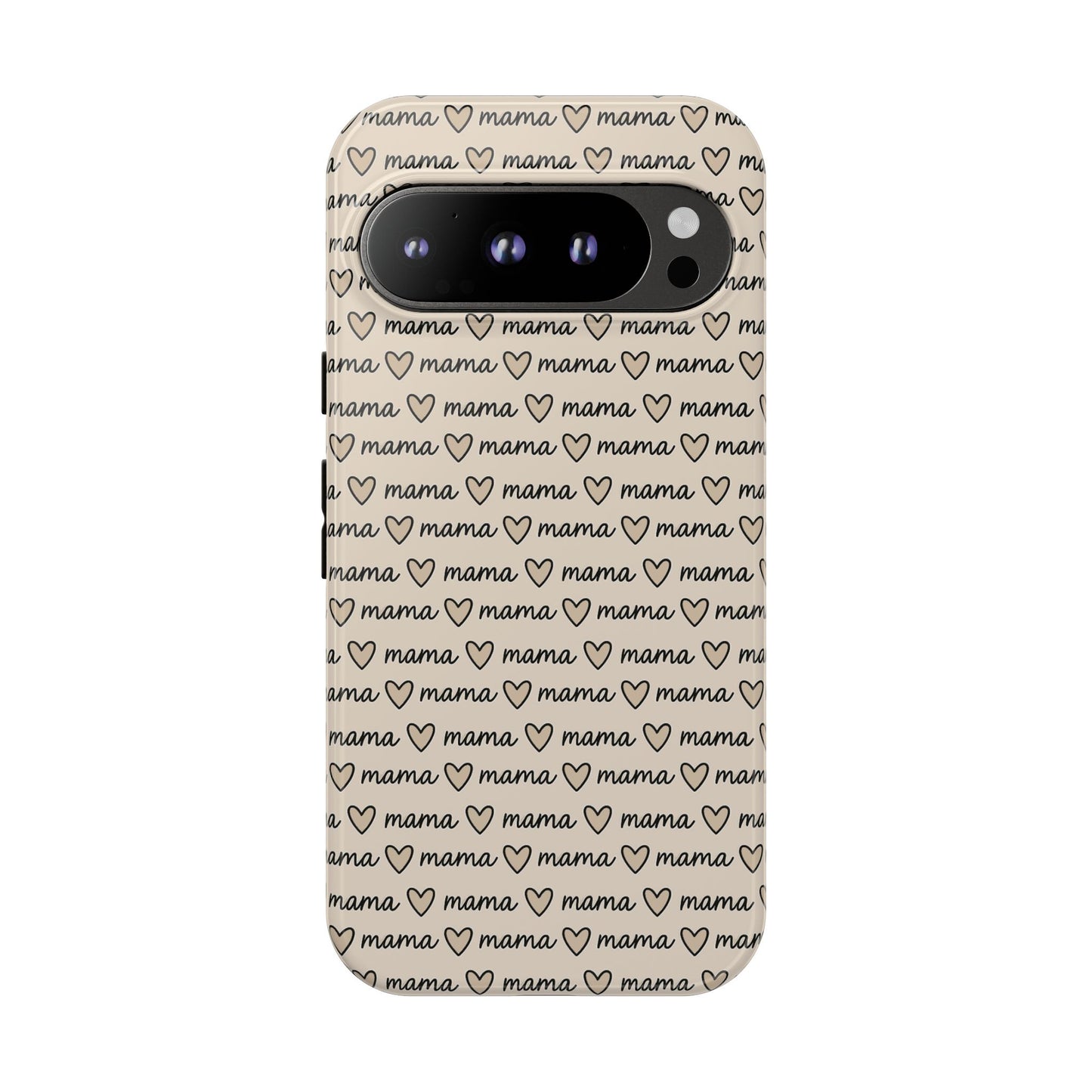 Mama Script Heart Pattern Phone Case