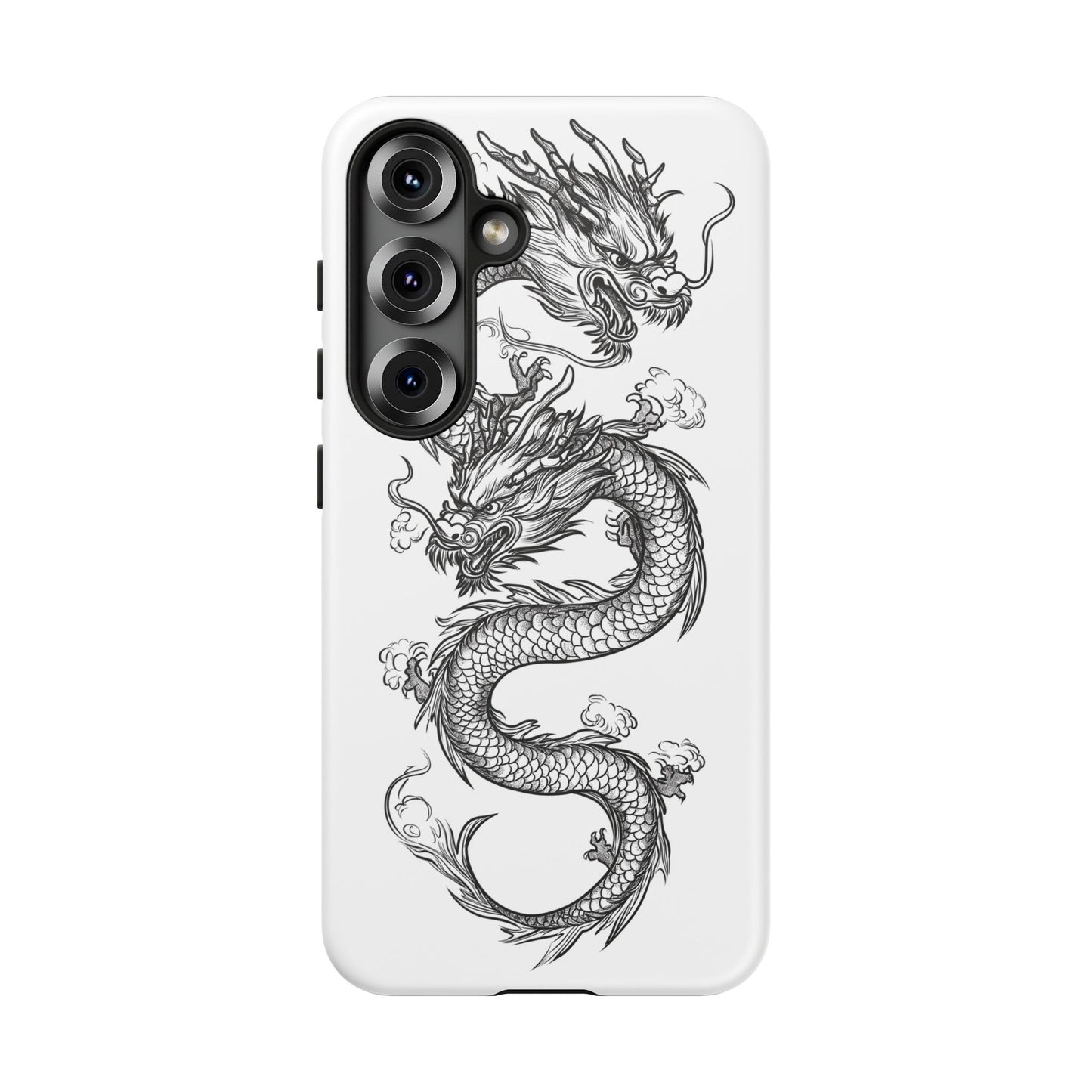 Dragons Phone Cases - Black Ink Tattoo Design of Dragons Tough Cases