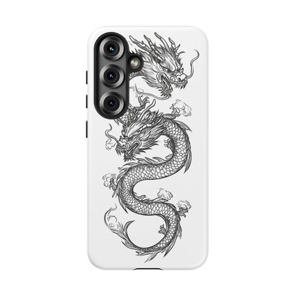 Dragons Phone Cases - Black Ink Tattoo Design of Dragons Tough Cases