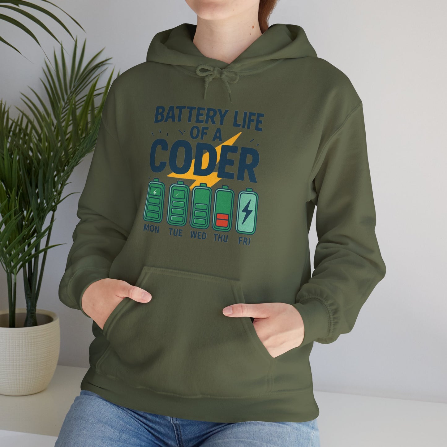 Battery Life of a Coder Hoodie, Programmer Gift, Coding Apparel, Techie Fashion