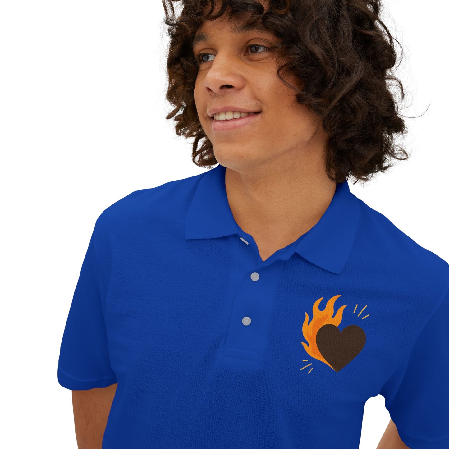 Flame Heart Men's Polo Tee