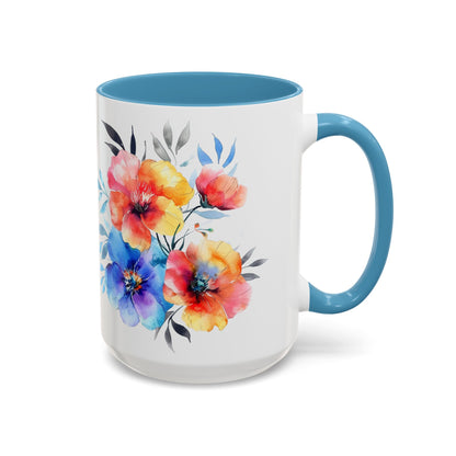 Oil colored  Wildflowers Accent Coffee Mug,  (11oz, 15oz)