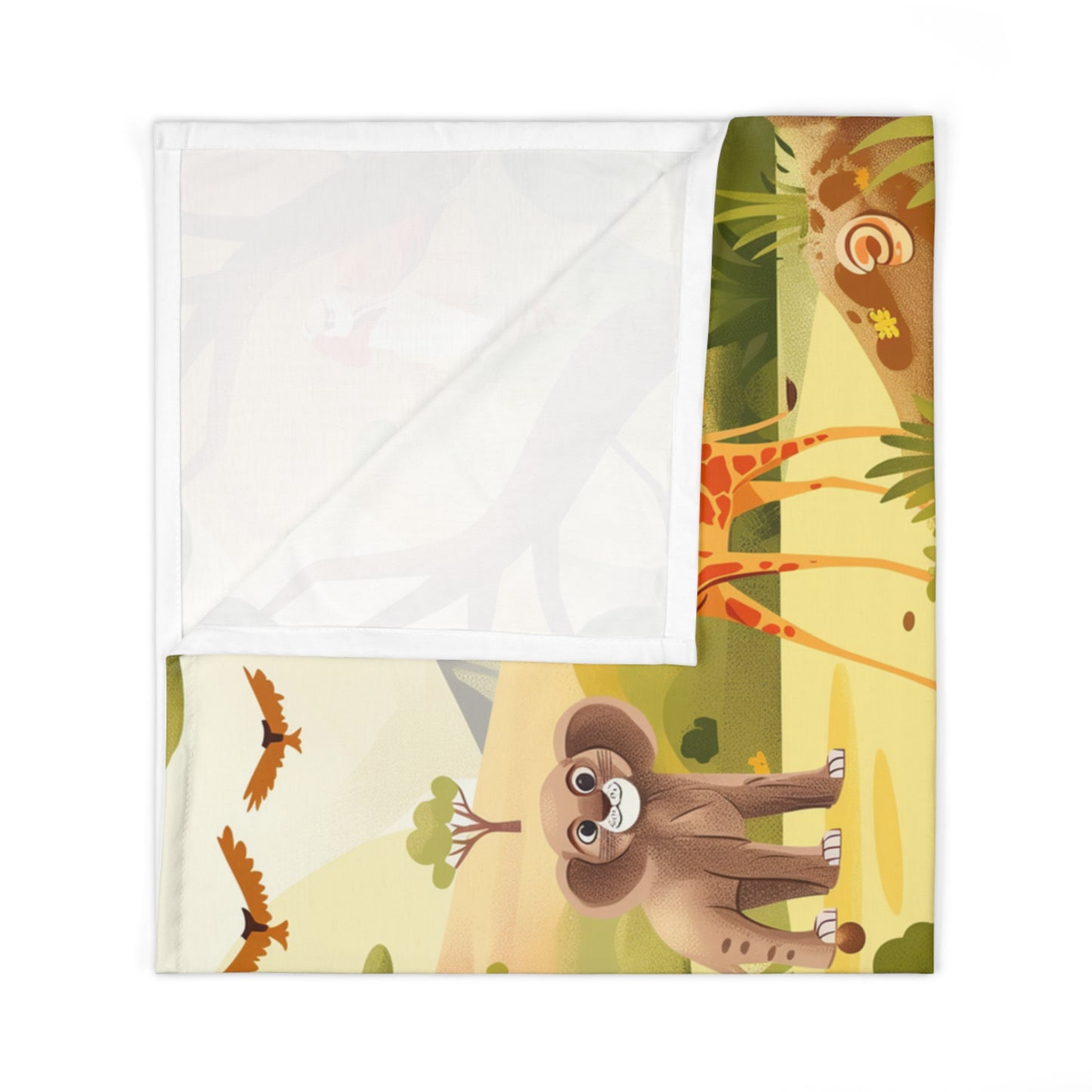 Baby Swaddle Blanket with Cute African Savannah Animals Design