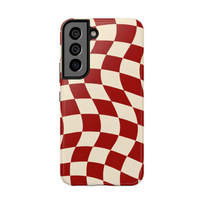 Red Wavy Checker Phone Case