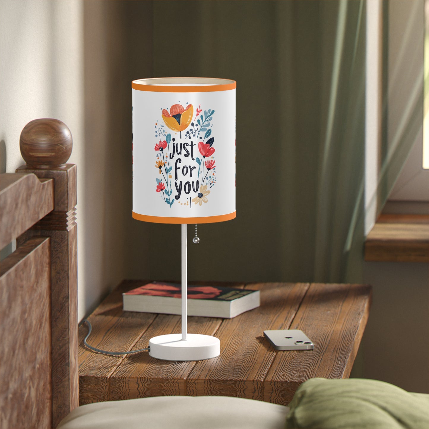 Floral Table Lamp - "Just For You" Design - Gift - Lamp on a Stand, US|CA plug - Table Lamps
