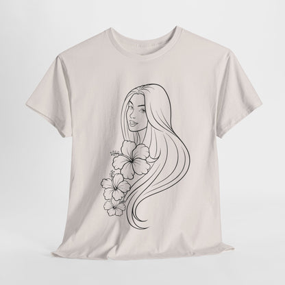 Floral Princess Cotton Tee - Chic Casual Wear - Birthday Gift - Mother's Day Gift
