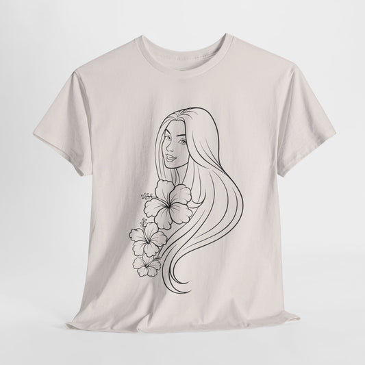 Floral Princess Cotton Tee - Chic Casual Wear - Birthday Gift - Mother's Day Gift