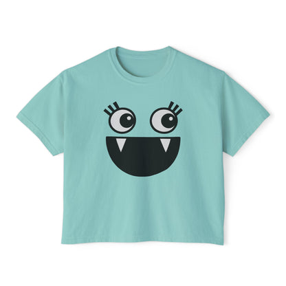Cute Monster Women's Boxy Tee - Playful Graphic T-Shirt for Fun Style
