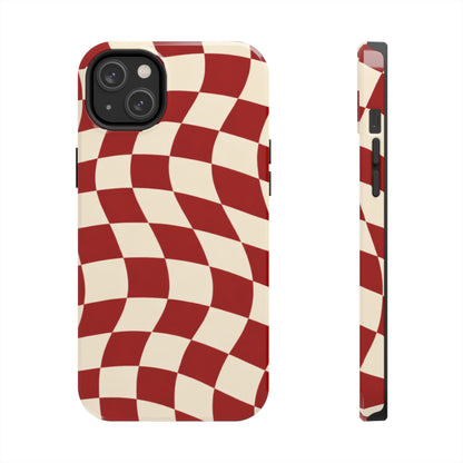 Red Wavy Checker Phone Case