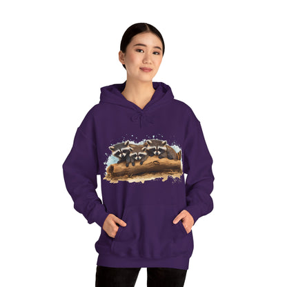 Cozy Raccoon Hooded Sweatshirt - Unisex Heavy Blend™- Raccoon in hoodie - Raccoon Hoodie with ears