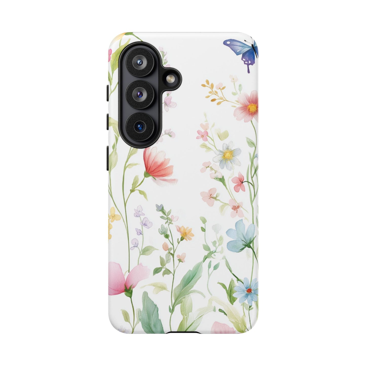 Watercolor Wildflower & Butterfly Phone Case - iPhone, Samsung, and Google case
