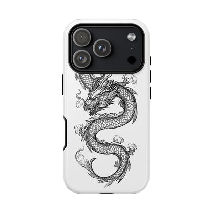 Dragons Phone Cases - Black Ink Tattoo Design of Dragons Tough Cases