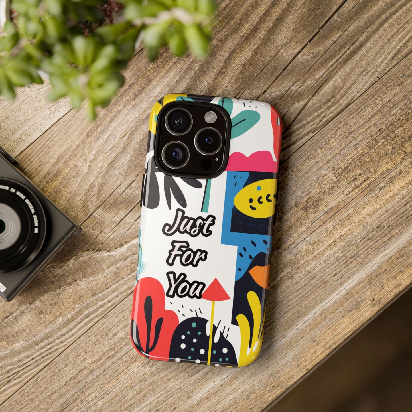 Colorful Phone Case with "Just For You" Design - Fun Gift, Unique Phone Accessory, Vibrant Design, Custom Gift Idea, Personal Touch