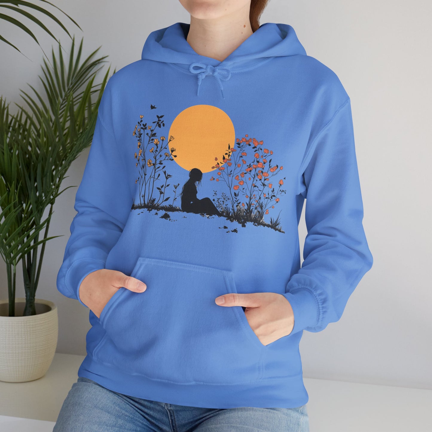 Serene Serenity Unisex Heavy Blend™ Hooded Sweatshirt - Woman & Nature Design Hoodie for Men and Women