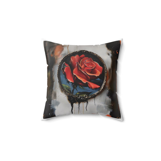 Rose Oil colored and Miniature Square Cushion white