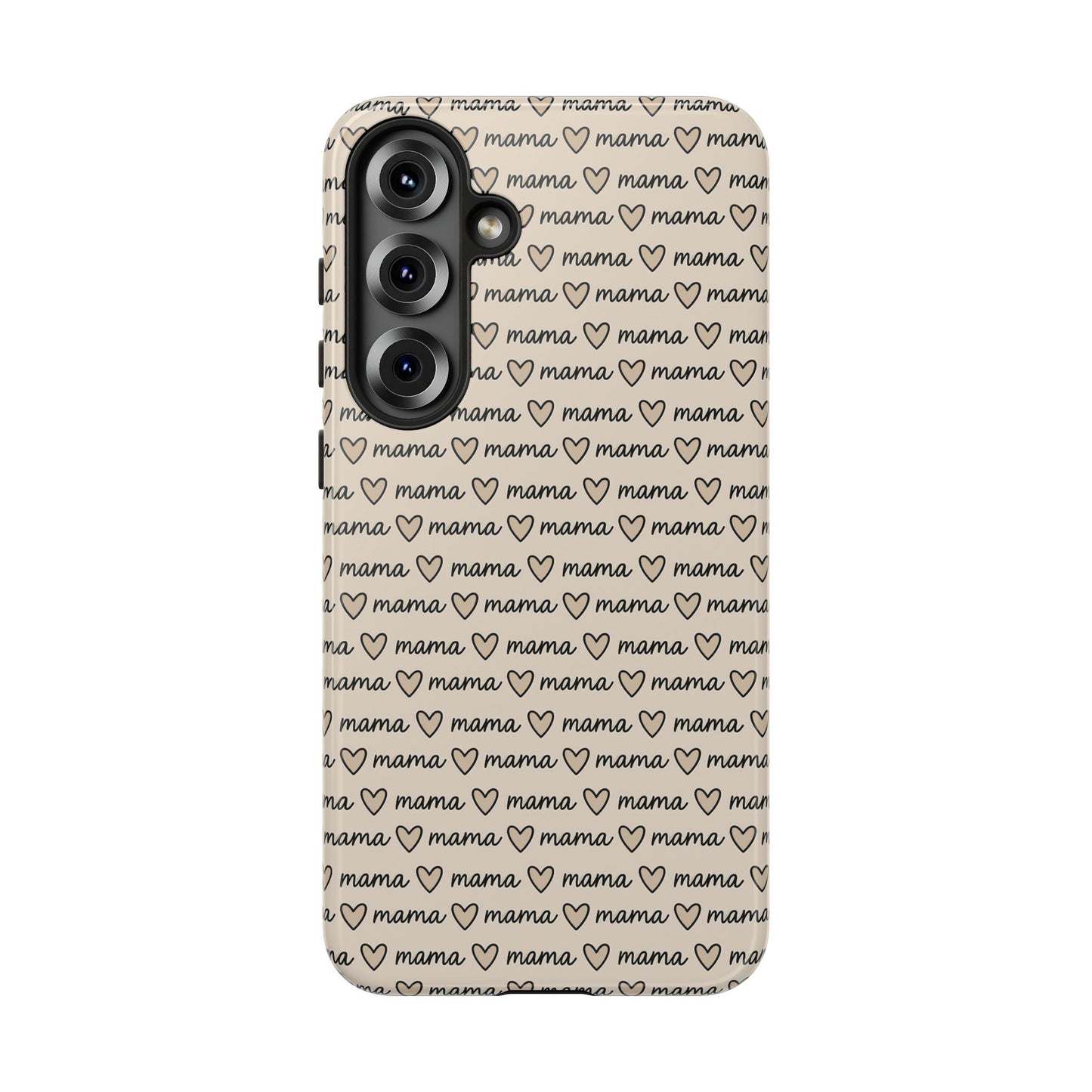 Mama Script Heart Pattern Phone Case