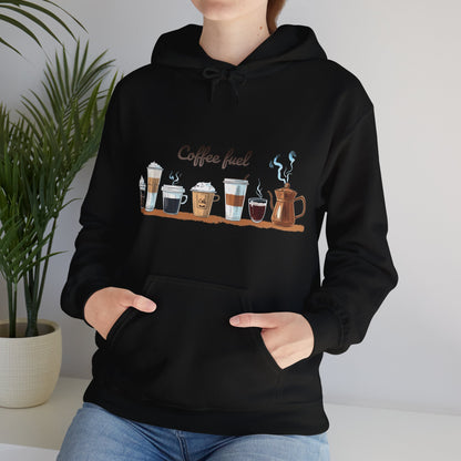Unisex Heavy Blend™ Hooded Sweatshirt - Coffee Lovers Unisex Hoodie - Cozy Coffee Cups Design Hoodie for Men and Women