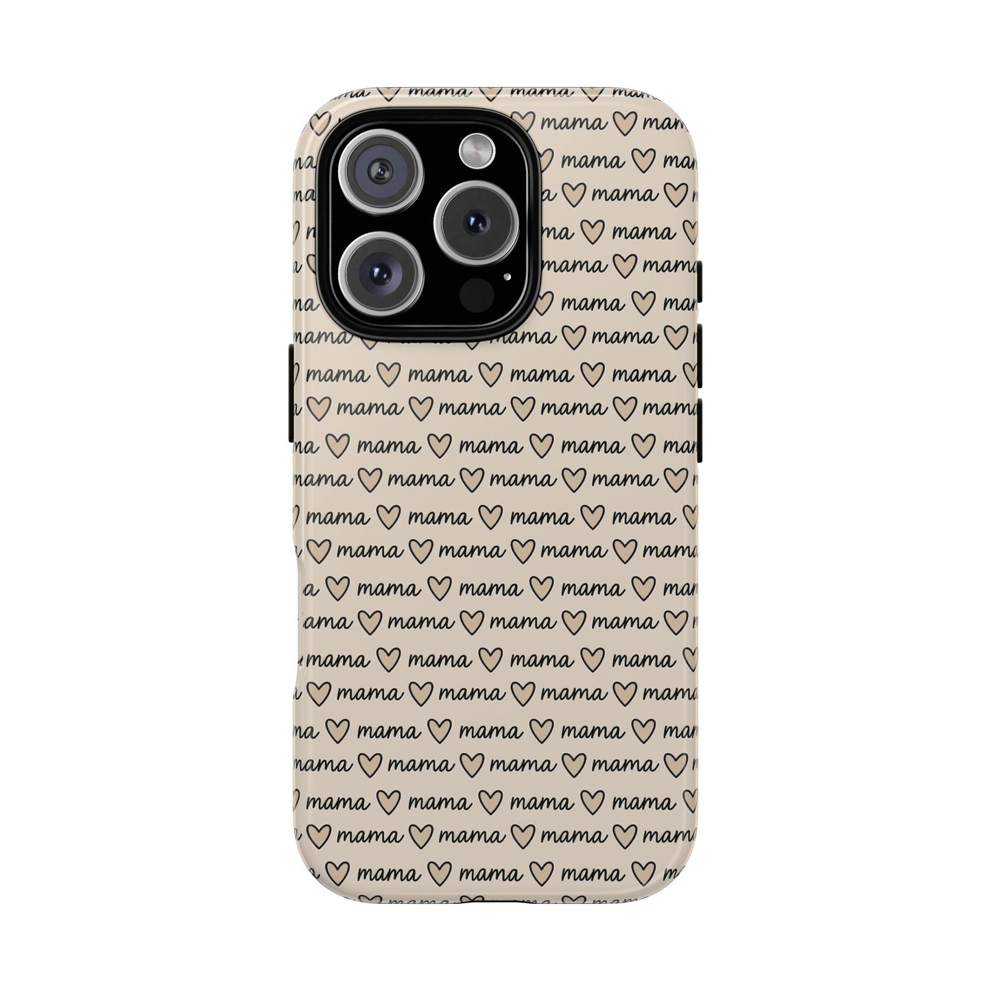 Mama Script Heart Pattern Phone Case