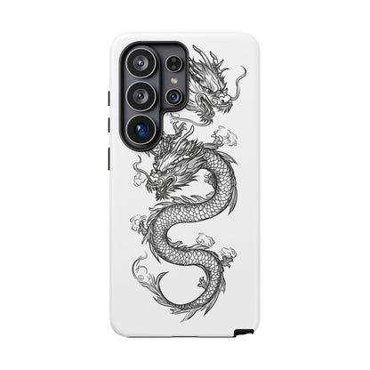 Dragons Phone Cases - Black Ink Tattoo Design of Dragons Tough Cases