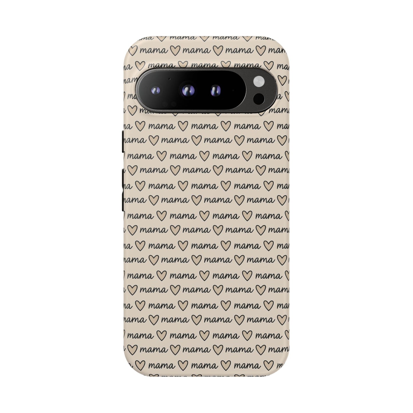 Mama Script Heart Pattern Phone Case