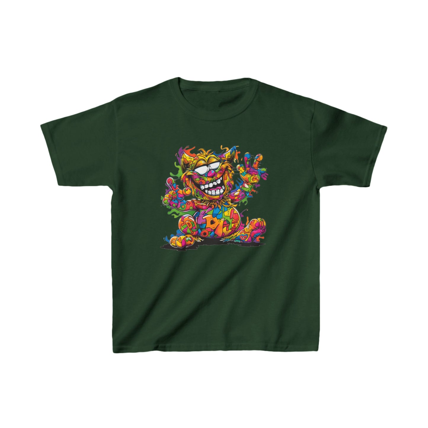 Youth Heavy Cotton™ Tee - Kids Graphic Tee - Unisex Funny Cat T-Shirt
