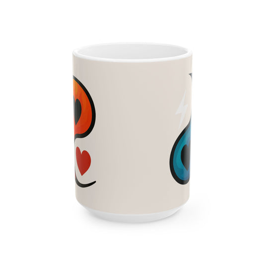 Heartwarming Ceramic Mug - Yin Yang Design for Coffee Lovers