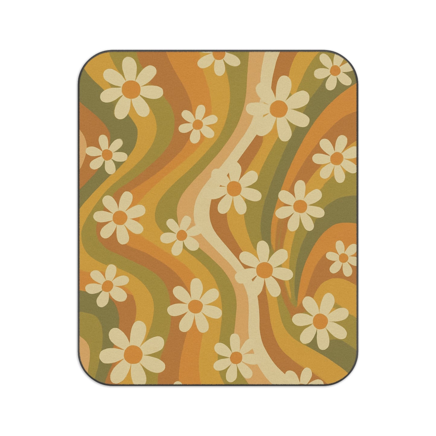 Retro Floral Picnic Blanket - Ideal for Outdoor Gatherings & Celebrations