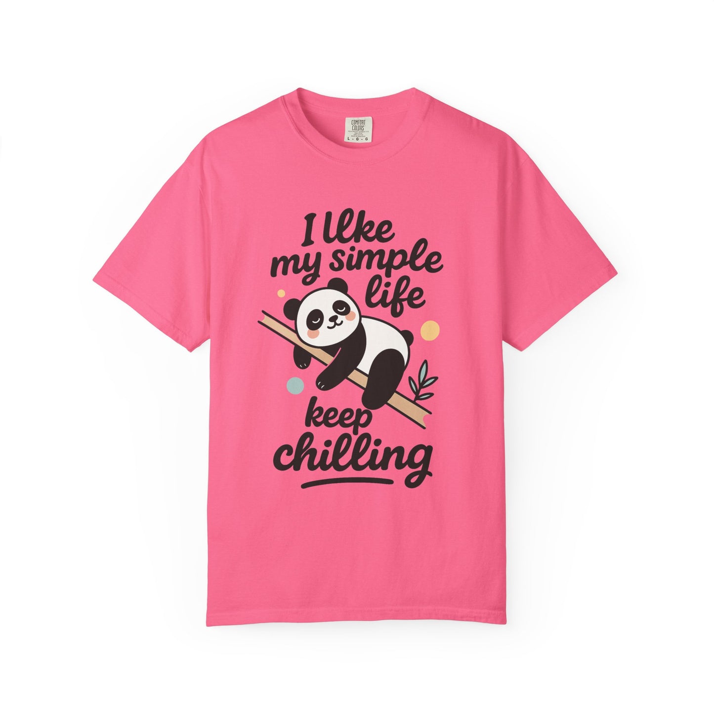 I Like My Simple Life Panda T-Shirt - Unisex Casual Tee