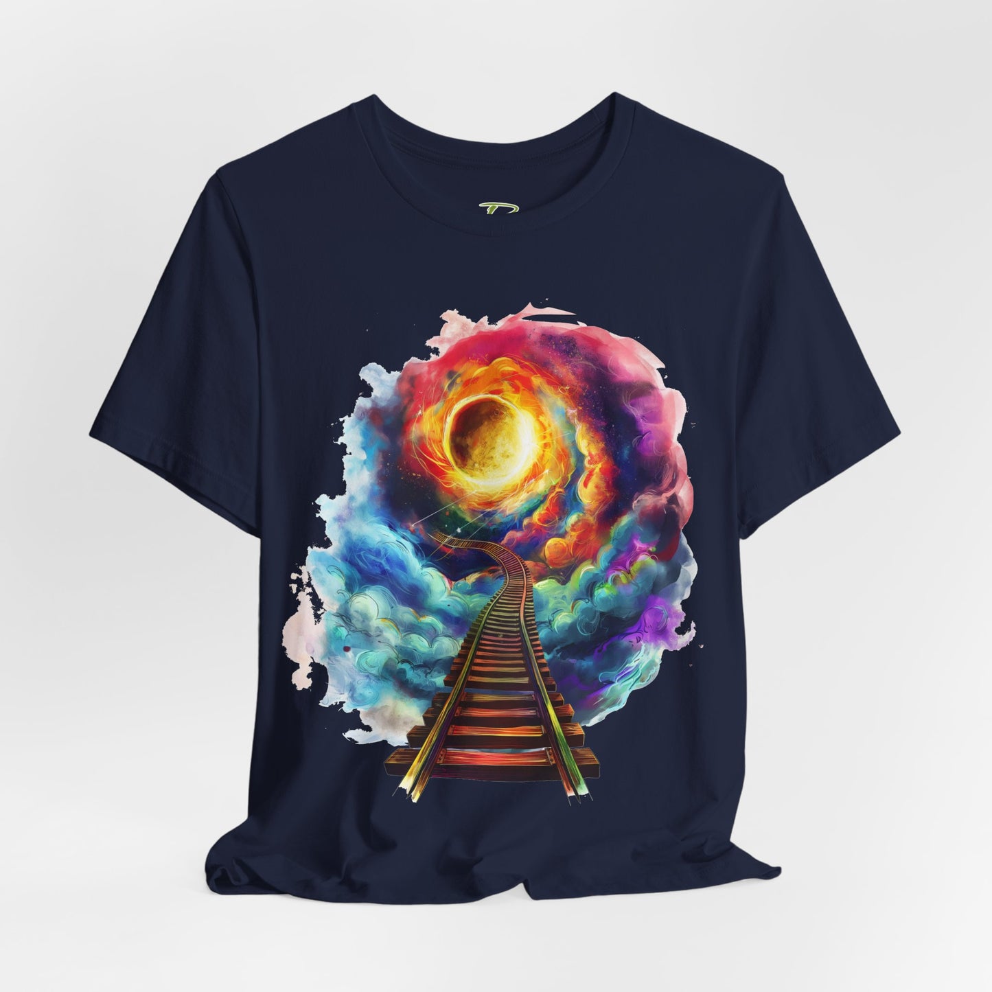 Unisex T-Shirt with 3D Watercolor Universe and an Abstract Representation with a Sun