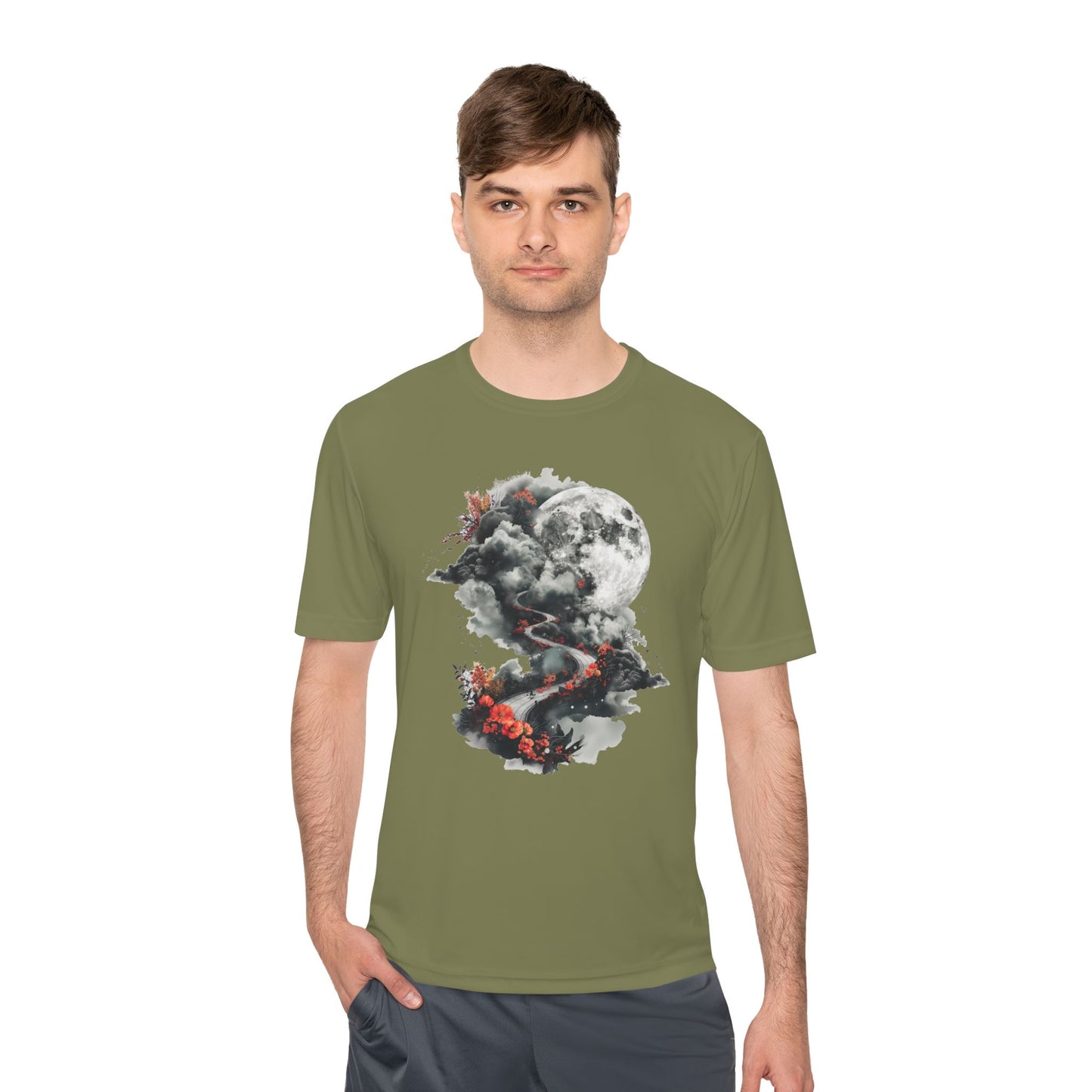 Unisex Wicking Tee Shirts - Beautiful Road Going up to Space T-shirt