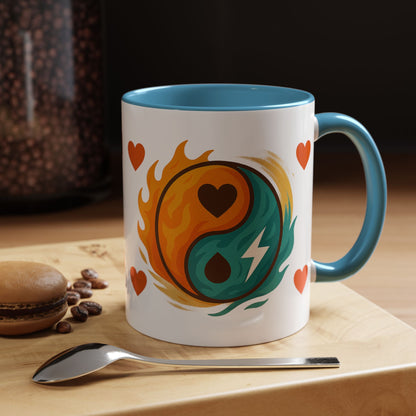 Bold Yin Yang Accent Coffee Mug – 11oz & 15oz – Perfect for Coffee Lovers