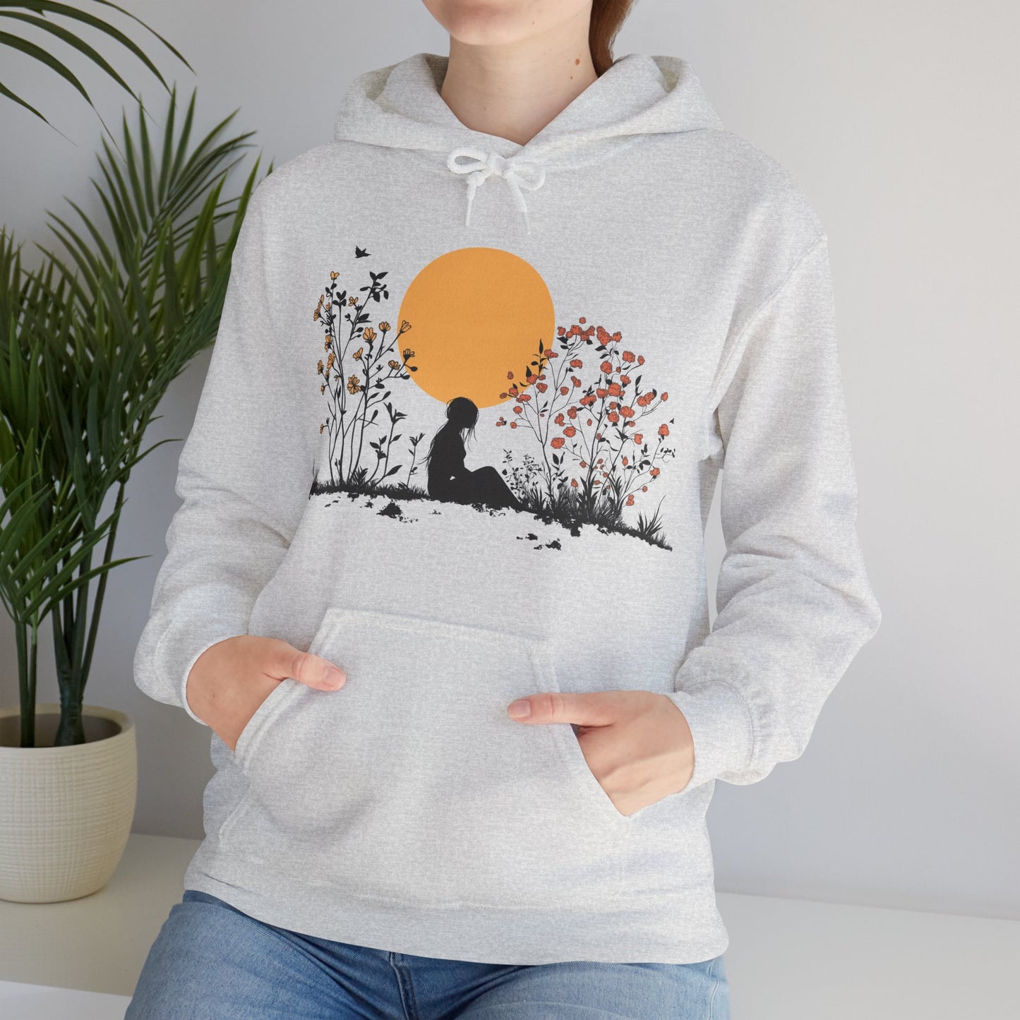 Serene Serenity Unisex Heavy Blend™ Hooded Sweatshirt - Woman & Nature Design Hoodie for Men and Women