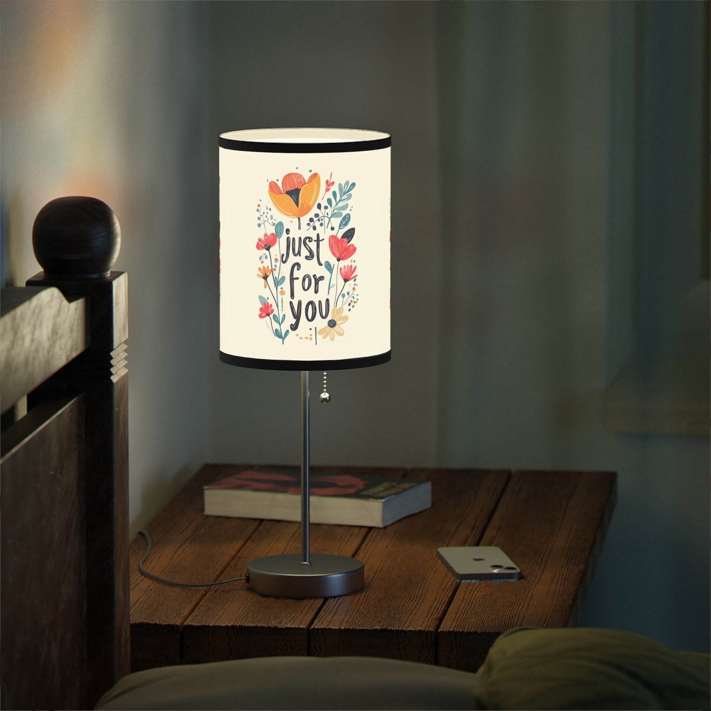 Floral Table Lamp - "Just For You" Design - Gift - Lamp on a Stand, US|CA plug - Table Lamps