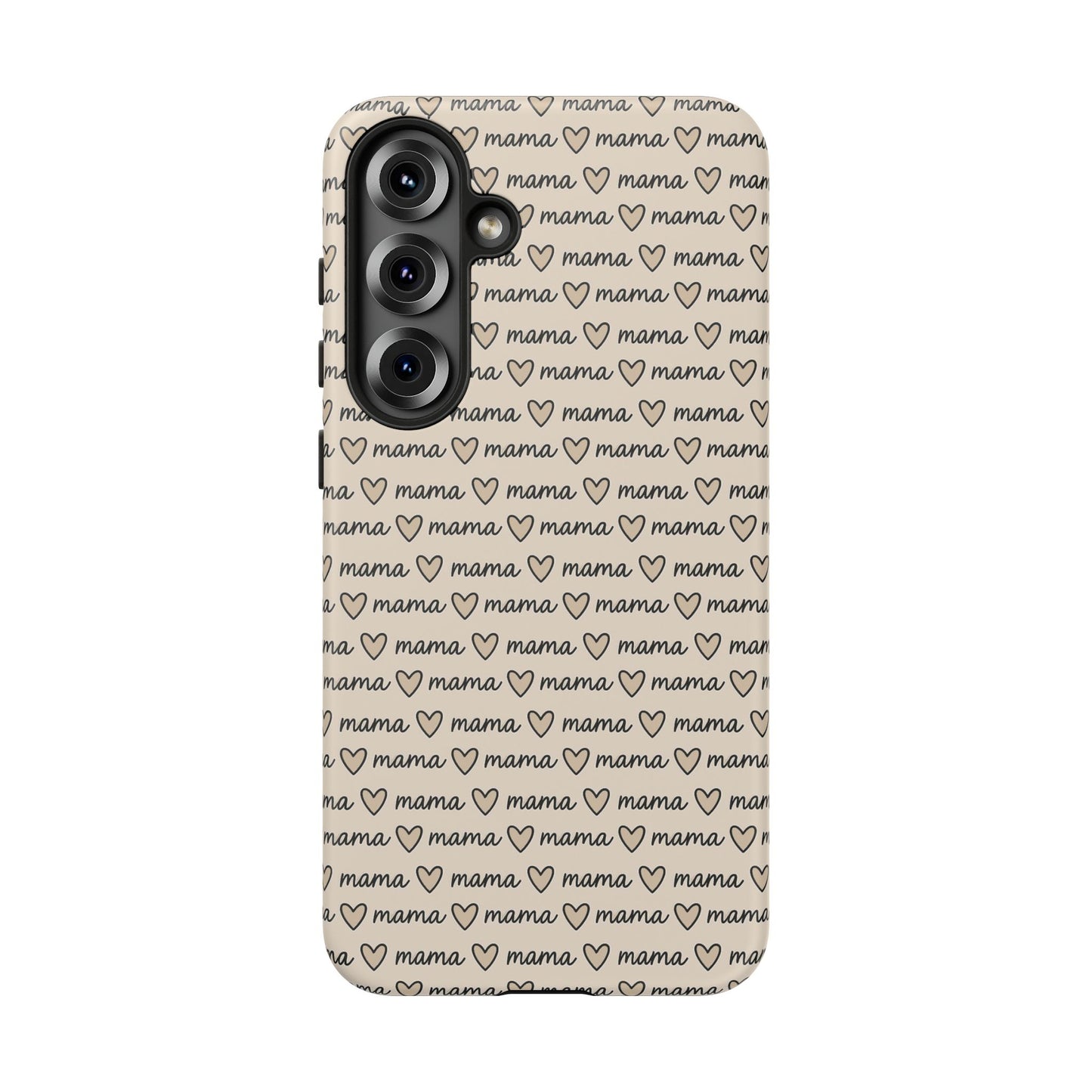 Mama Script Heart Pattern Phone Case