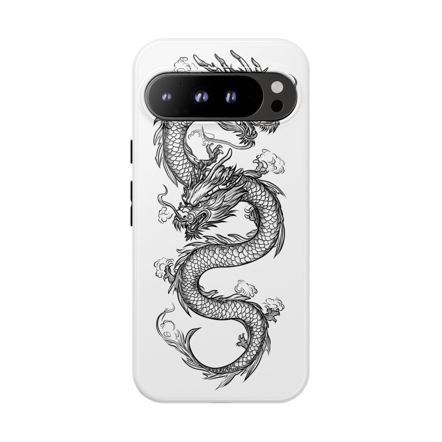 Dragons Phone Cases - Black Ink Tattoo Design of Dragons Tough Cases