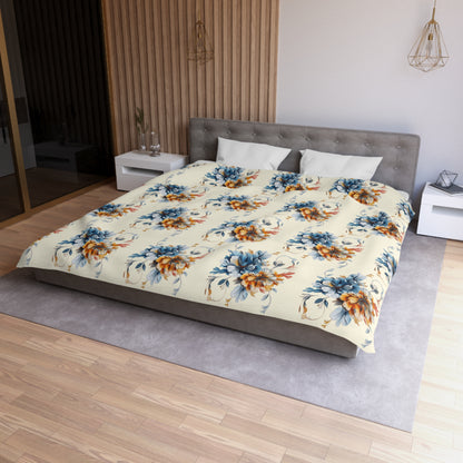 Floral Microfiber Duvet Cover, Soft Bedding Set, Cozy Home Decor, Nature-Inspired Bedroom, Spring Gift Idea