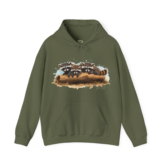 Cozy Raccoon Hooded Sweatshirt - Unisex Heavy Blend™- Raccoon in hoodie - Raccoon Hoodie with ears