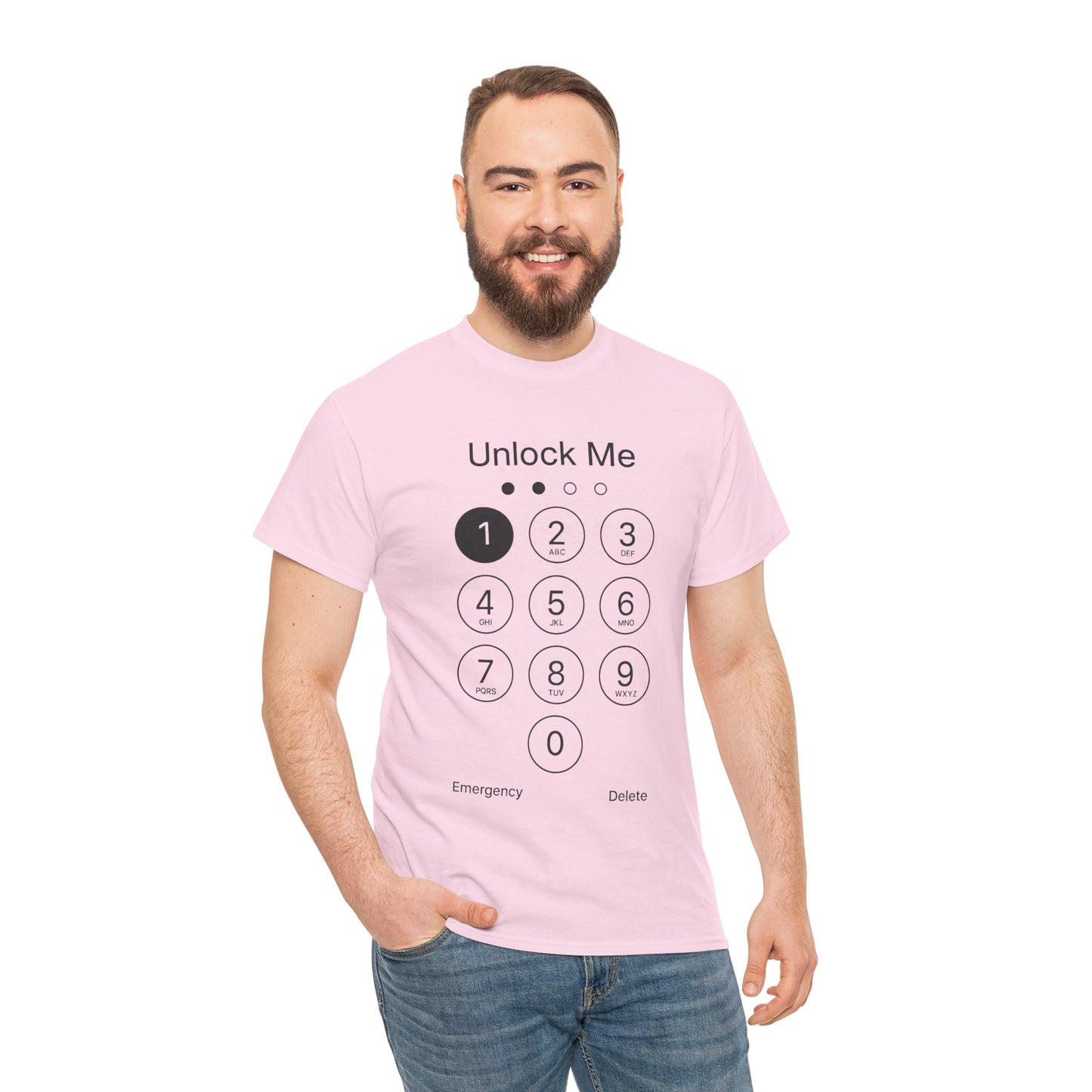 Unlock Me Graphic Tee, Funny T-Shirt for Tech Lovers, Casual Wear, Gift for Birthdays, Tech-themed Apparel, Unisex Heavy Cotton Tee