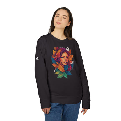 Adidas Women's Fleece Crewneck Sweatshirt - Fantasy Woman Face Fleece Sweatshirt